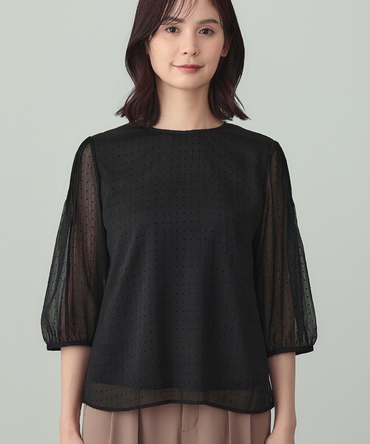 フロッキードットブラウス（シャツ・ブラウス） | INDIVI
