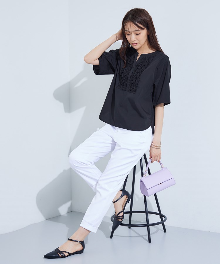 洗える】胸元タックフリルブラウス（シャツ・ブラウス） | INDIVI