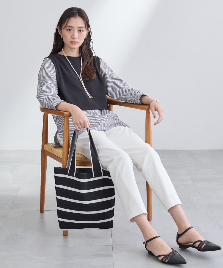 WEB限定カラー／A4収納】柄ニットバッグ（トートバッグ） | INDIVI