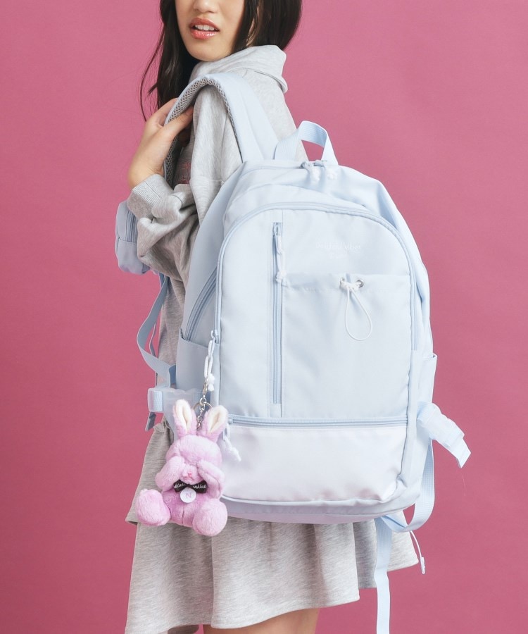 容量約20L】ポーチ付きコードギャザーリュック（リュック） | PINK