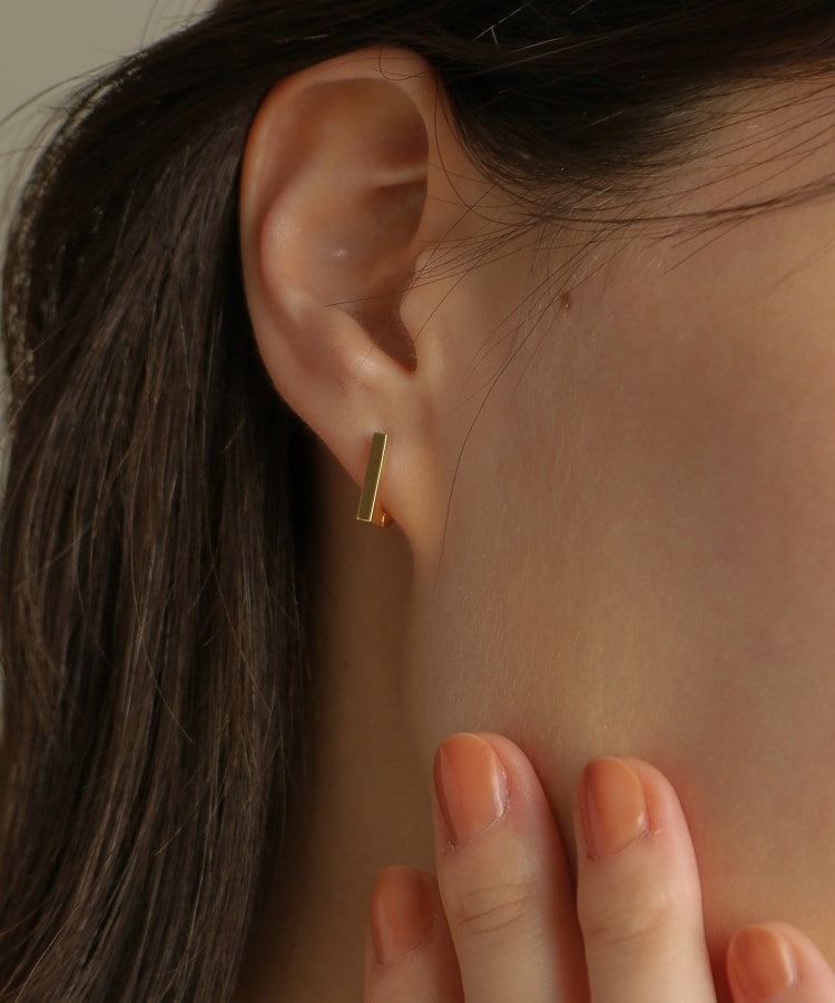 K18平打ちフープ ワンタッチピアス（ピアス） | COCOSHNIK（ココシュ