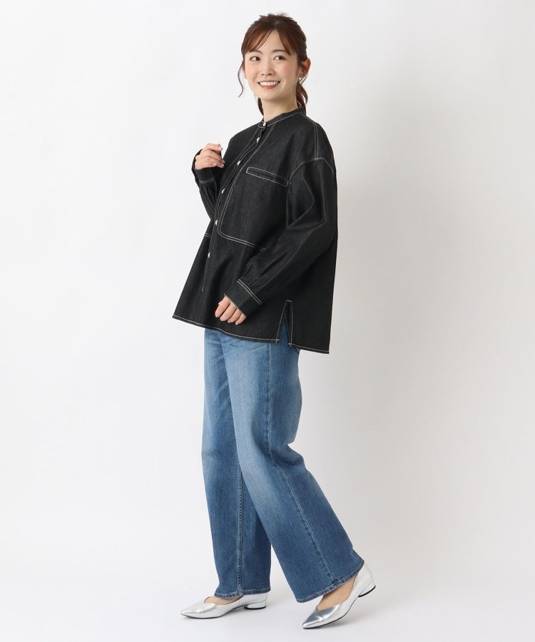 バンドカラー ステッチワークジャケット（ノーカラージャケット