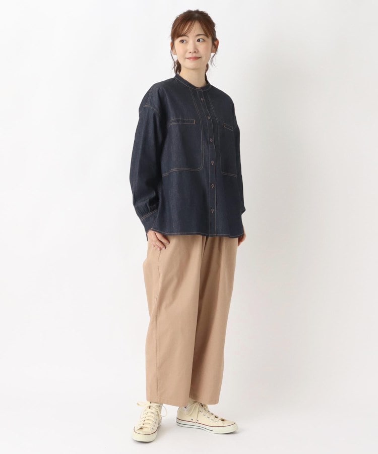 バンドカラー ステッチワークジャケット（ノーカラージャケット