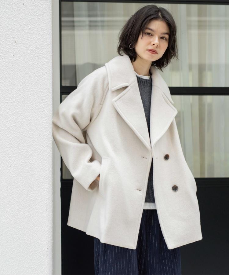 カシミヤブレンドウールミドルピーコート（Pコート） | OPAQUE.CLIP