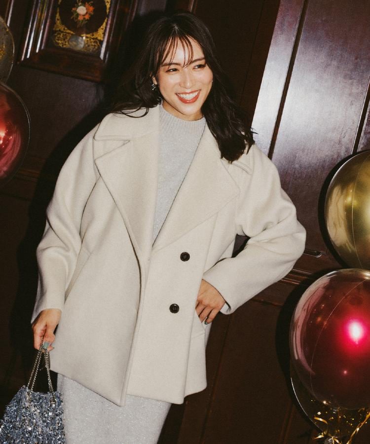 カシミヤブレンドウールミドルピーコート（Pコート） | OPAQUE.CLIP