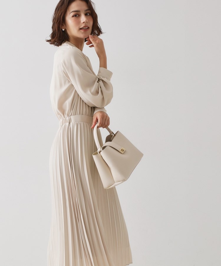 ≪通勤・セレモニー対応≫ジョーゼットプリーツワンピース【洗濯機OK