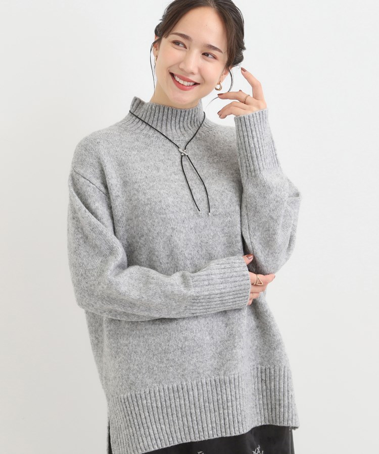 S-LL】ゆるシルエットな メランジタートルニット（ニット/セーター
