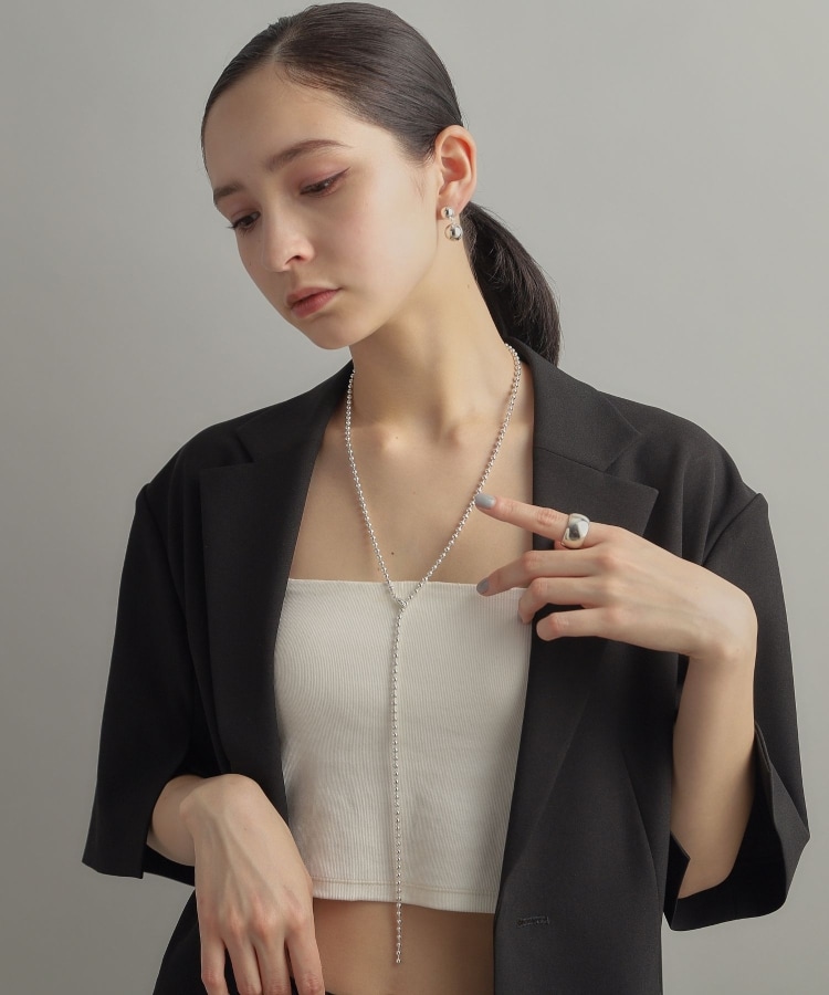 シルバー ボールチェーン ラリエット ネックレス（ネックレス