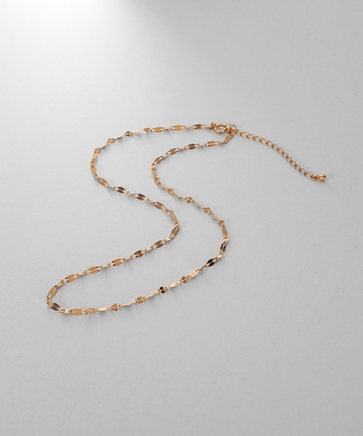 シルバー デザインチェーン デュアルペタルネックレス（38cm） GP