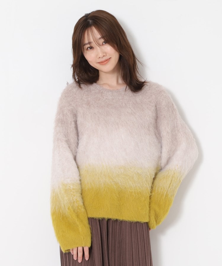 主役級ニット/一枚で着映え】ウールブラッシュグラデーションニット