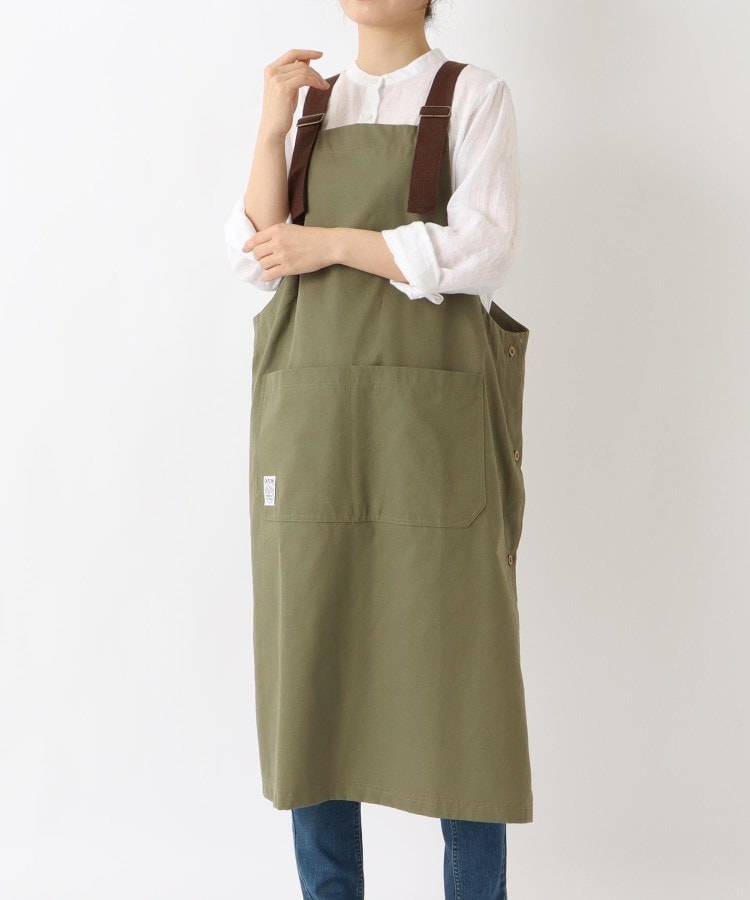カバーオールロングエプロン カーキ ＜FABORI ファボリ＞（エプロン