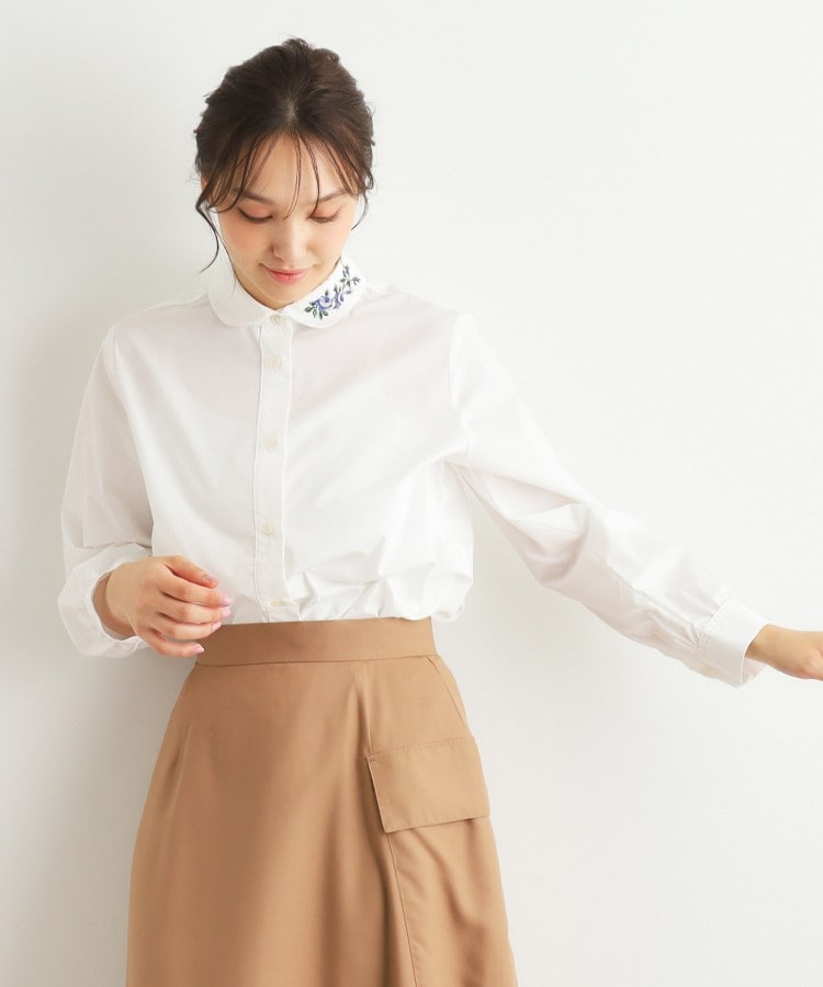 襟刺繍】ラウンドカラーブラウス（シャツ・ブラウス） | LAURA ASHLEY