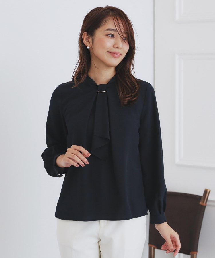 XS-LLsize》通勤・セレモニー対応/ボウタイブラウス/取り外しパーツ