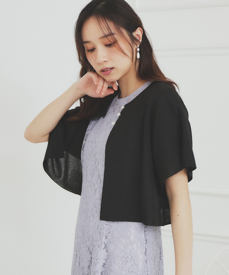 シャイニーショートボレロ/前後2WAY【洗濯機洗い可/抗ピル