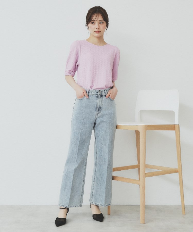 シボジャカードタックギャザートップス【洗濯機洗い可】（カットソー