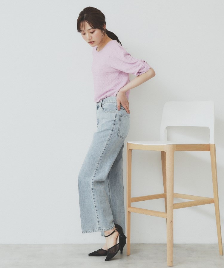 シボジャカードタックギャザートップス【洗濯機洗い可】（カットソー