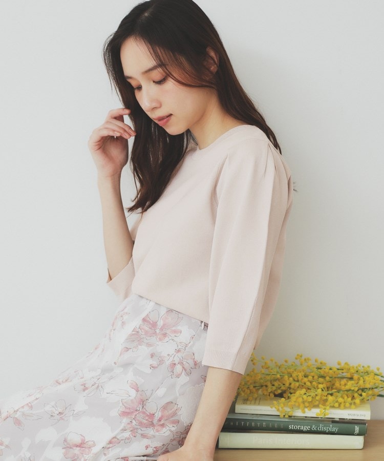 7色展開/XS-LLサイズ》クルーネックデザインスリーブニット【洗濯機