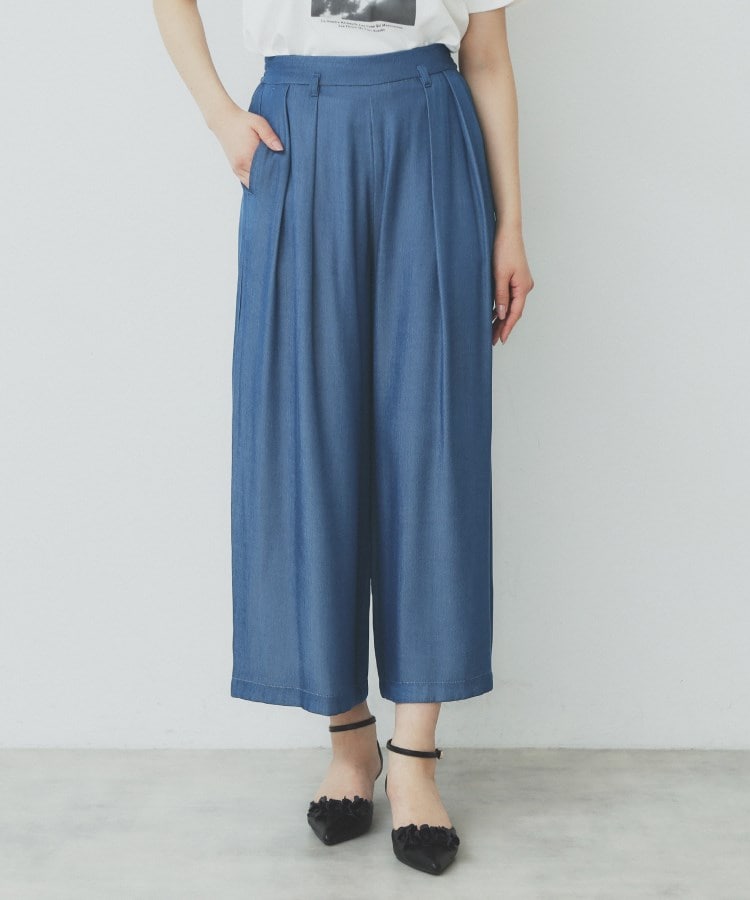 シャンブレータックスカーチョ【接触冷感/洗濯機洗い可】（6～9分丈