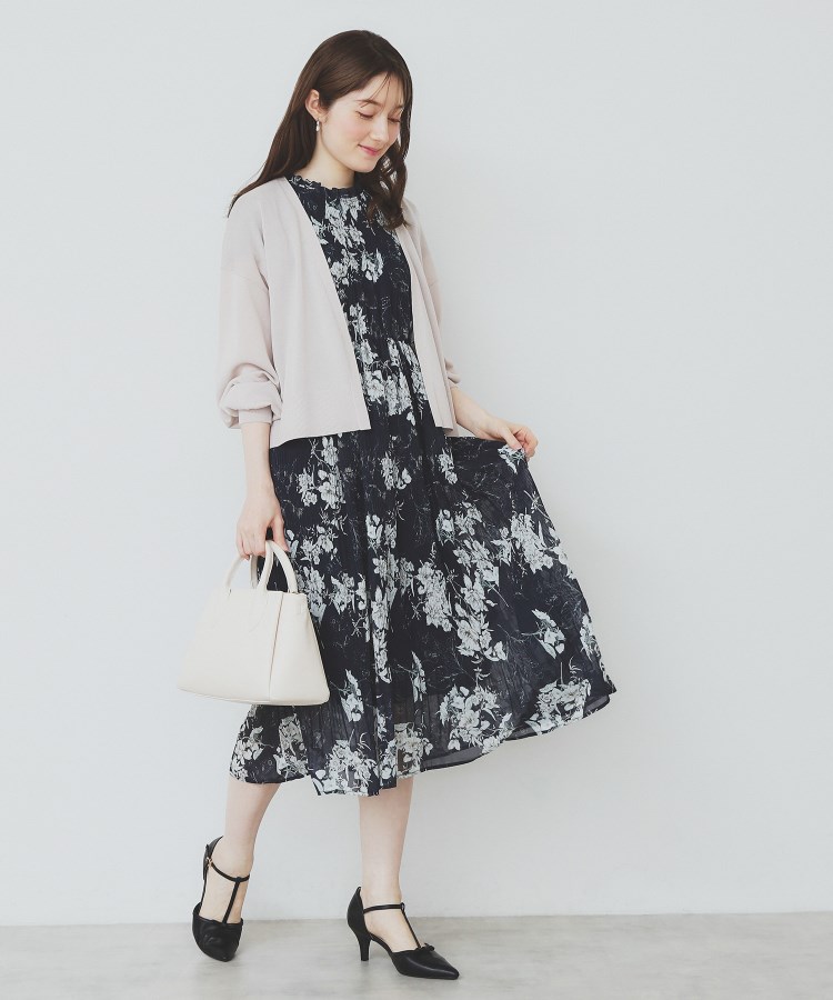 マジョリカフレアワンピース【洗濯機洗い可】（ミドルワンピース