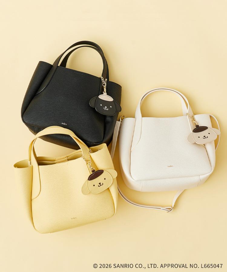 ◇【ポムポムプリン】2WAY軽量合皮ミドルバッグ（トートバッグ