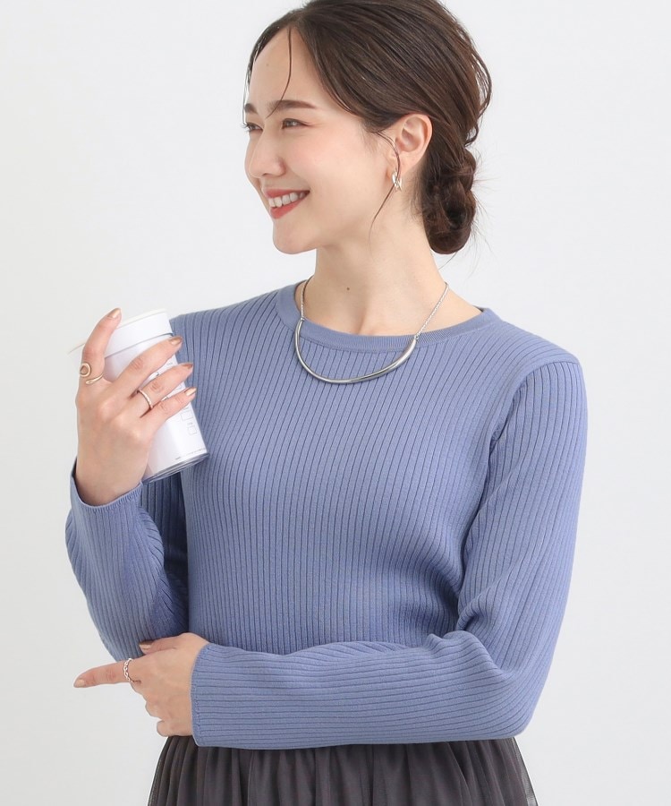 絶妙なゆるピタ/洗濯機可】ちくちくしにくい リブクルーネックやわらか