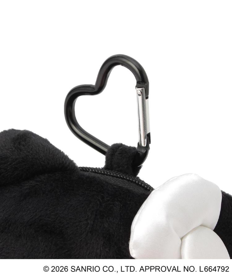 ハローキティ＞モノクロシリーズ カラビナ付ぬいぐるみファスナー