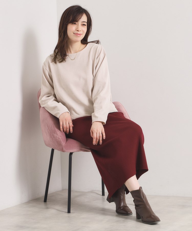 手洗い可／セットアップ可】カットツイルプルオーバー（カットソー