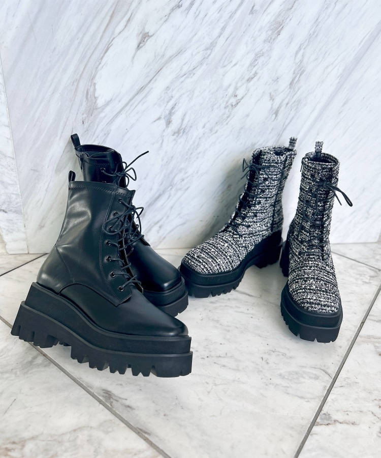 トラックソールレースアップショートブーツ（ブーツ・ブーティ