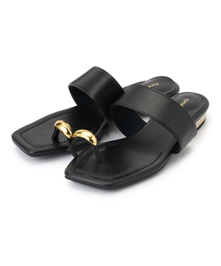 ゴールドリングトングフラットサンダル（サンダル・ミュール