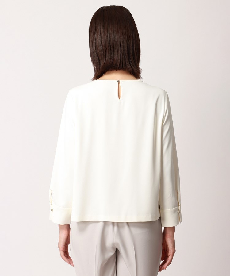 洗える】ダブルサテン アシンメトリータックブラウス（シャツ