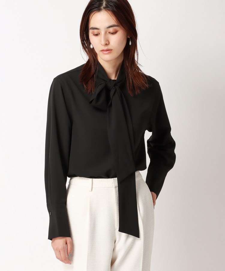 洗える】ソフトジョーゼット ボウタイブラウス（シャツ・ブラウス
