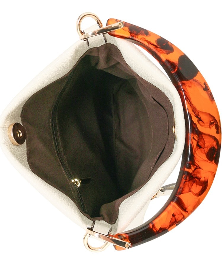 べっ甲ハンドル2WAYミニバッグ【ショルダーベルト付き】（ハンドバッグ