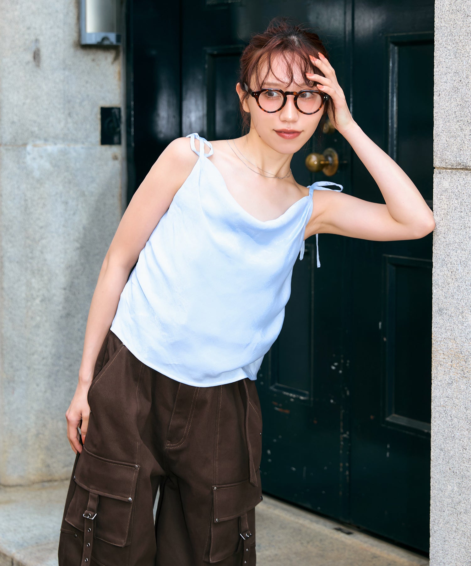 miyu×ACLENT】サテンドレープキャミソール｜ACLENT（アクレント）