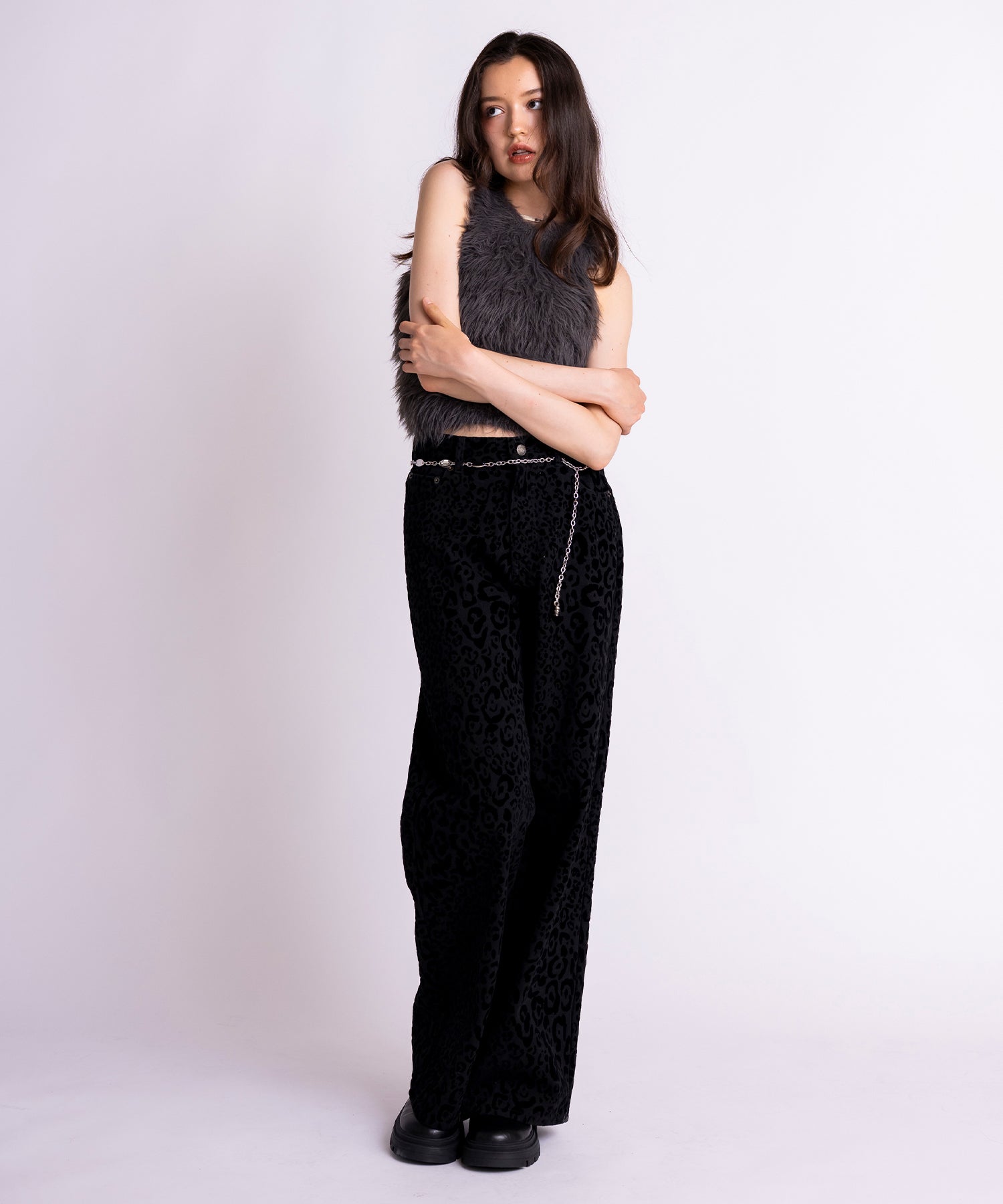 フロッキーレオパードJ/Wワイドストレートパンツ｜ACLENT（アクレント）