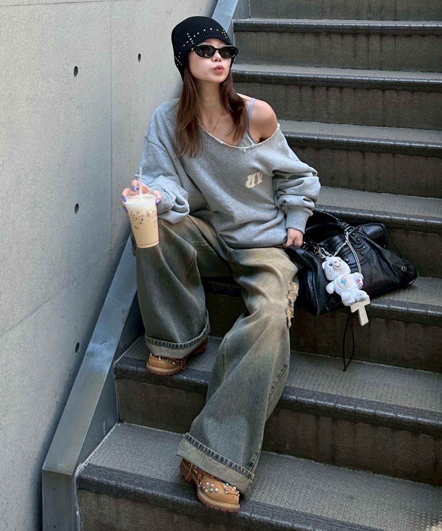 カットオフワンショルダールーズスウェット｜ACLENT（アクレント）