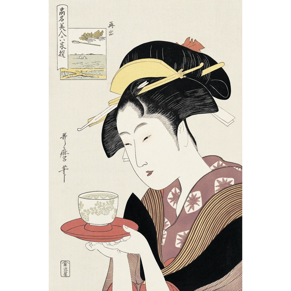 Kitagawa Utamaro（喜多川歌麿） 喜多川歌麿「高名美人六家撰 難波屋