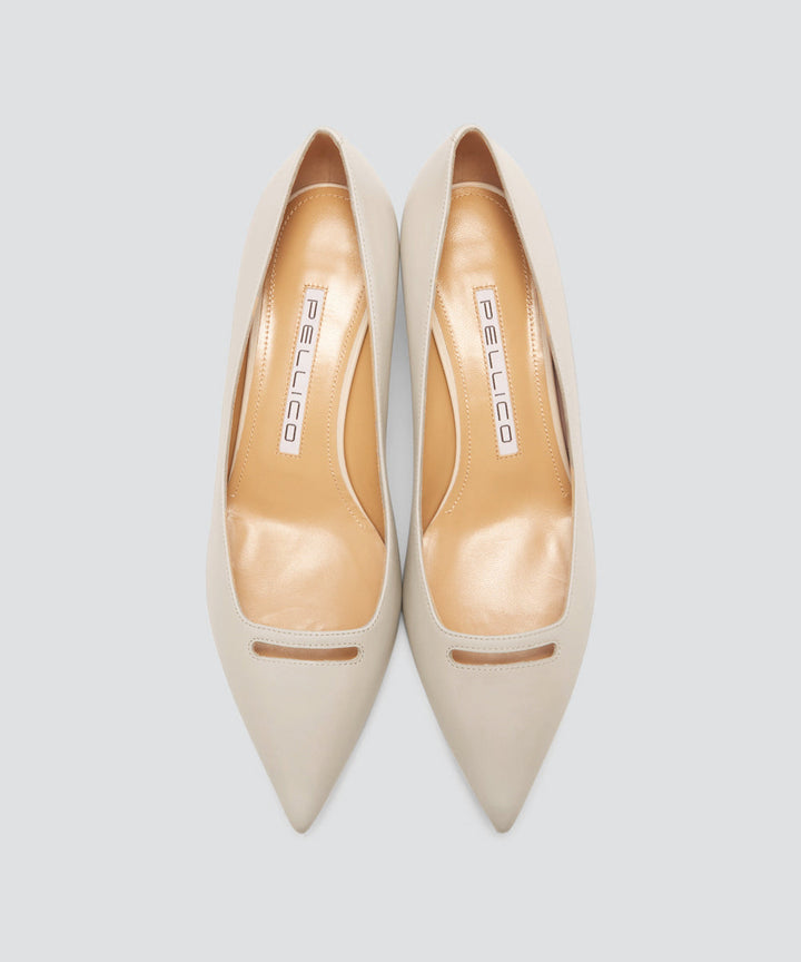 PELLICO | アネッリ スムース パンプス 3.5cm ASH WHITE - アマン