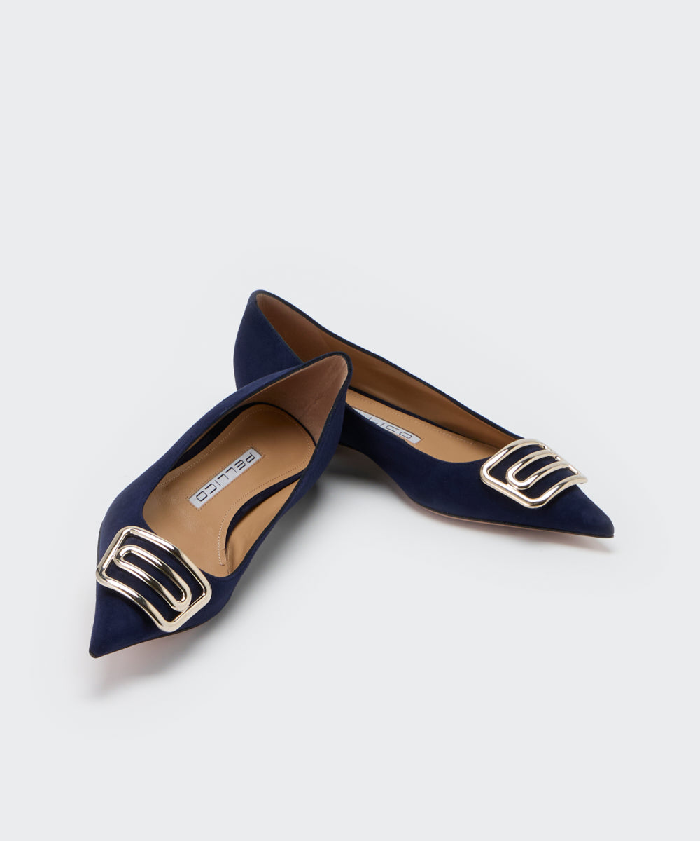 PELLICO デュエ アネッリ スウェード パンプス 1.0cm NAVY パンプス