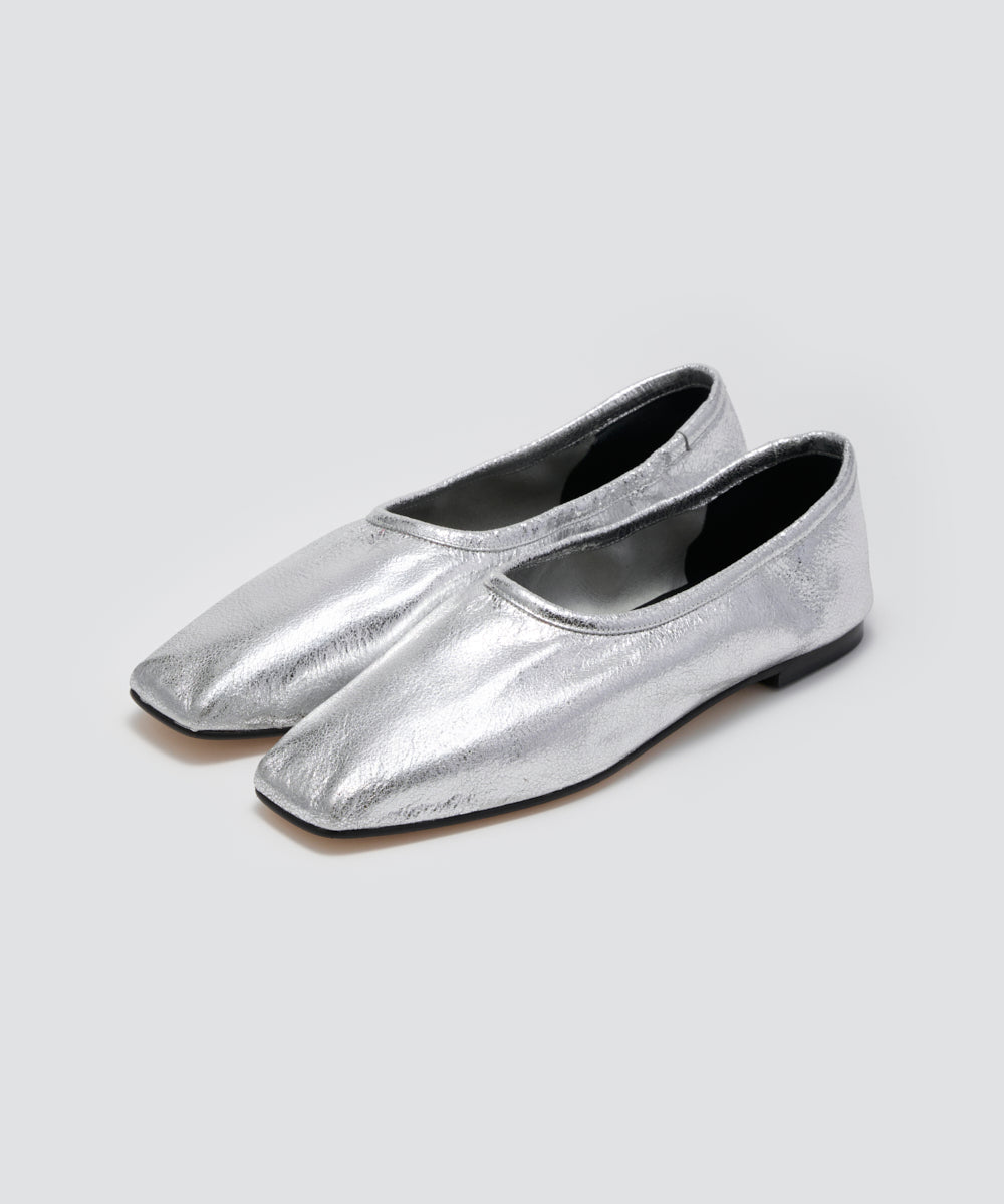 PELLICO SUNNY | シュリンクメタリック フラットシューズ 1.0cm SILVER