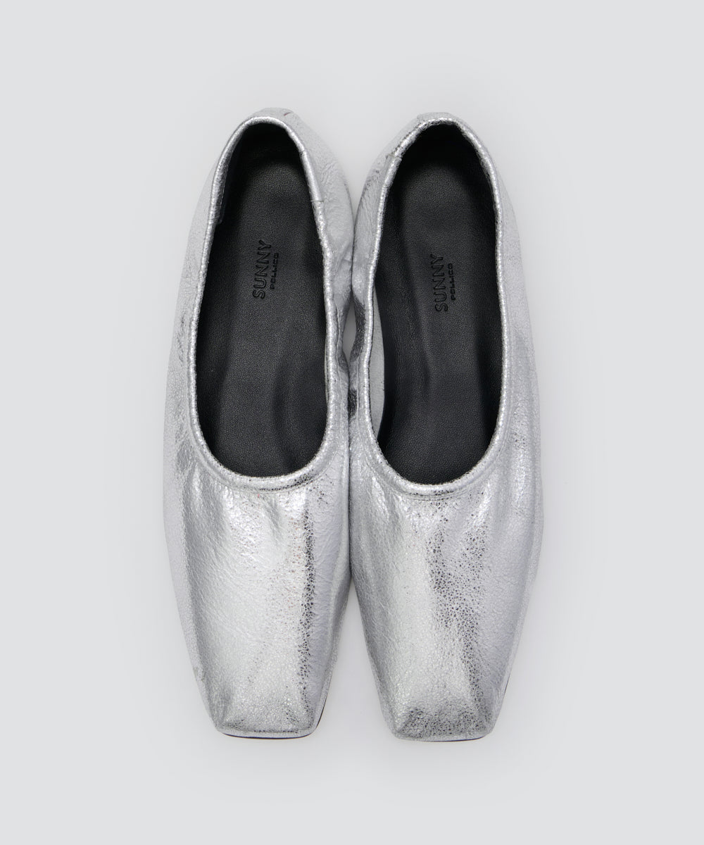 PELLICO SUNNY | シュリンクメタリック フラットシューズ 1.0cm SILVER