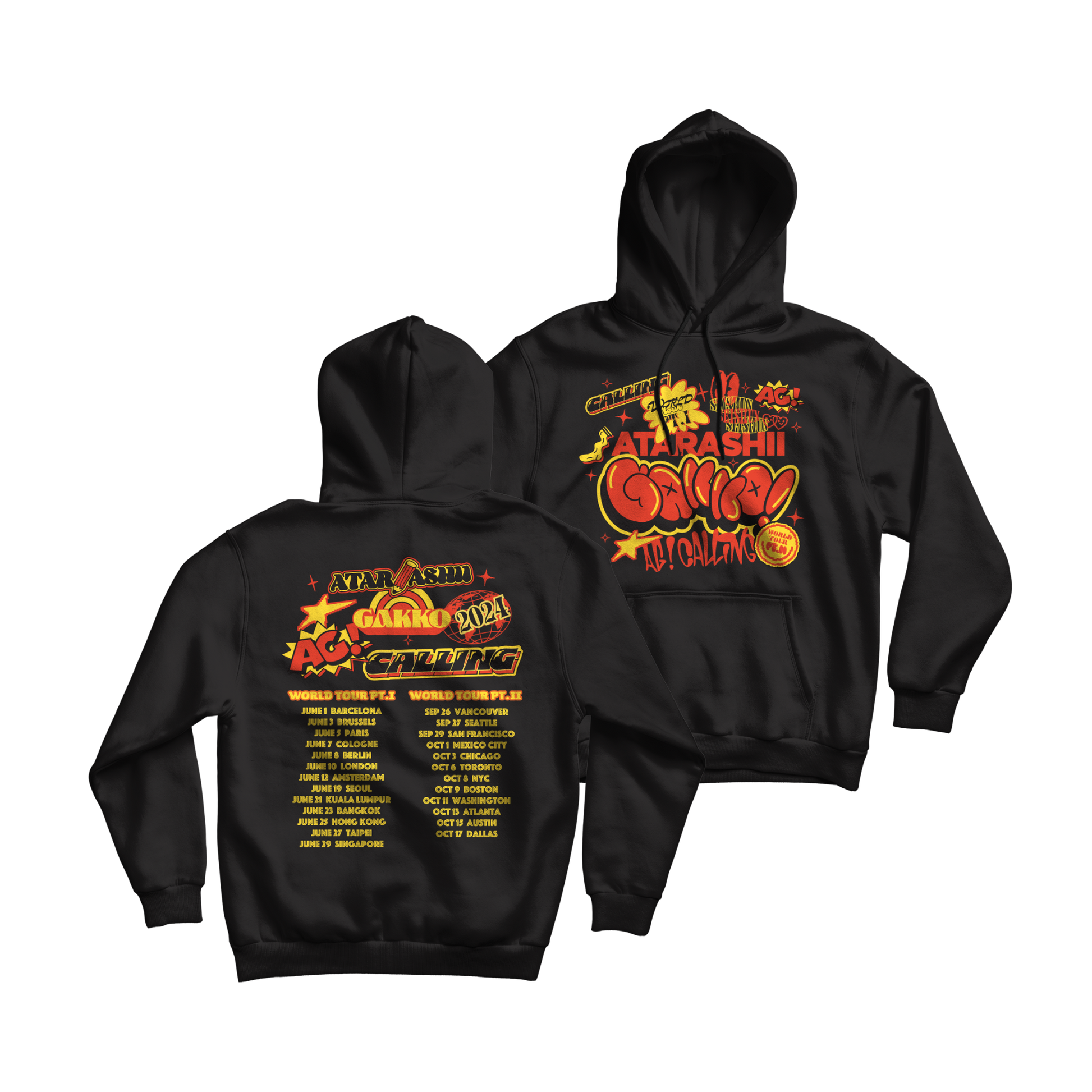 AG! Calling World Tour Black Hoodie – ATARASHII GAKKO!
