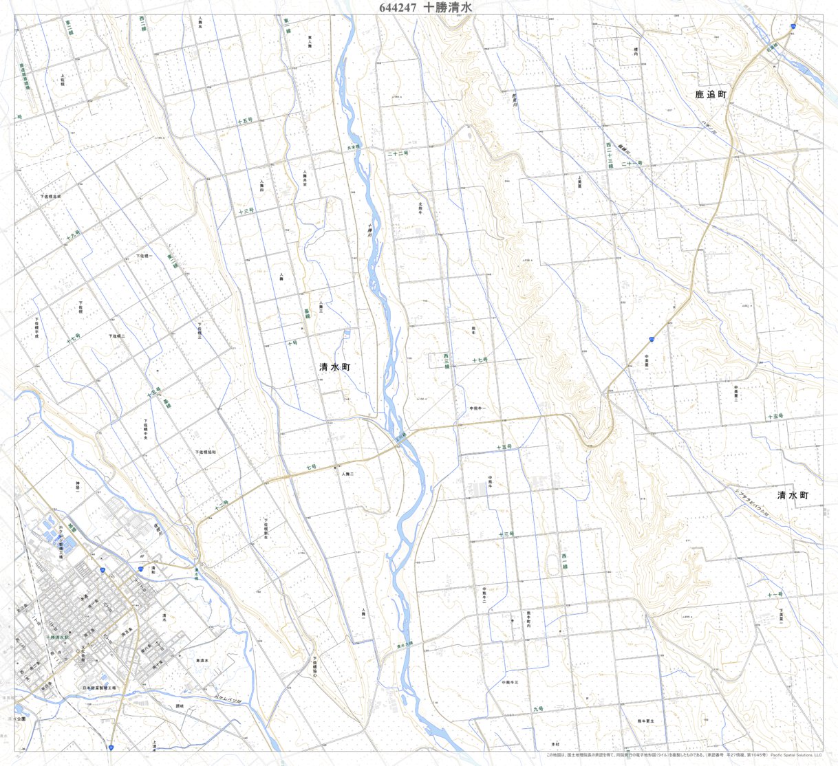 644247 十勝清水 （とかちしみず Tokachishimizu）, 地形図 Map by