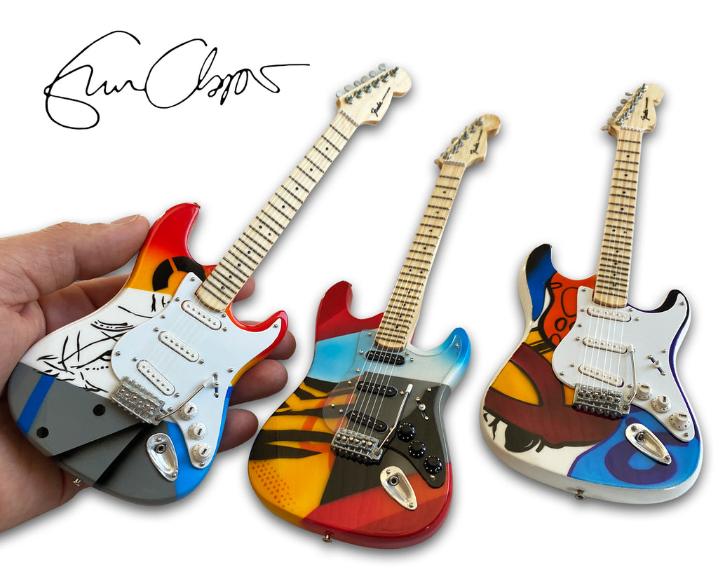 Eric Clapton CRASH Set of 3 Mini Guitar Replicas - Officially