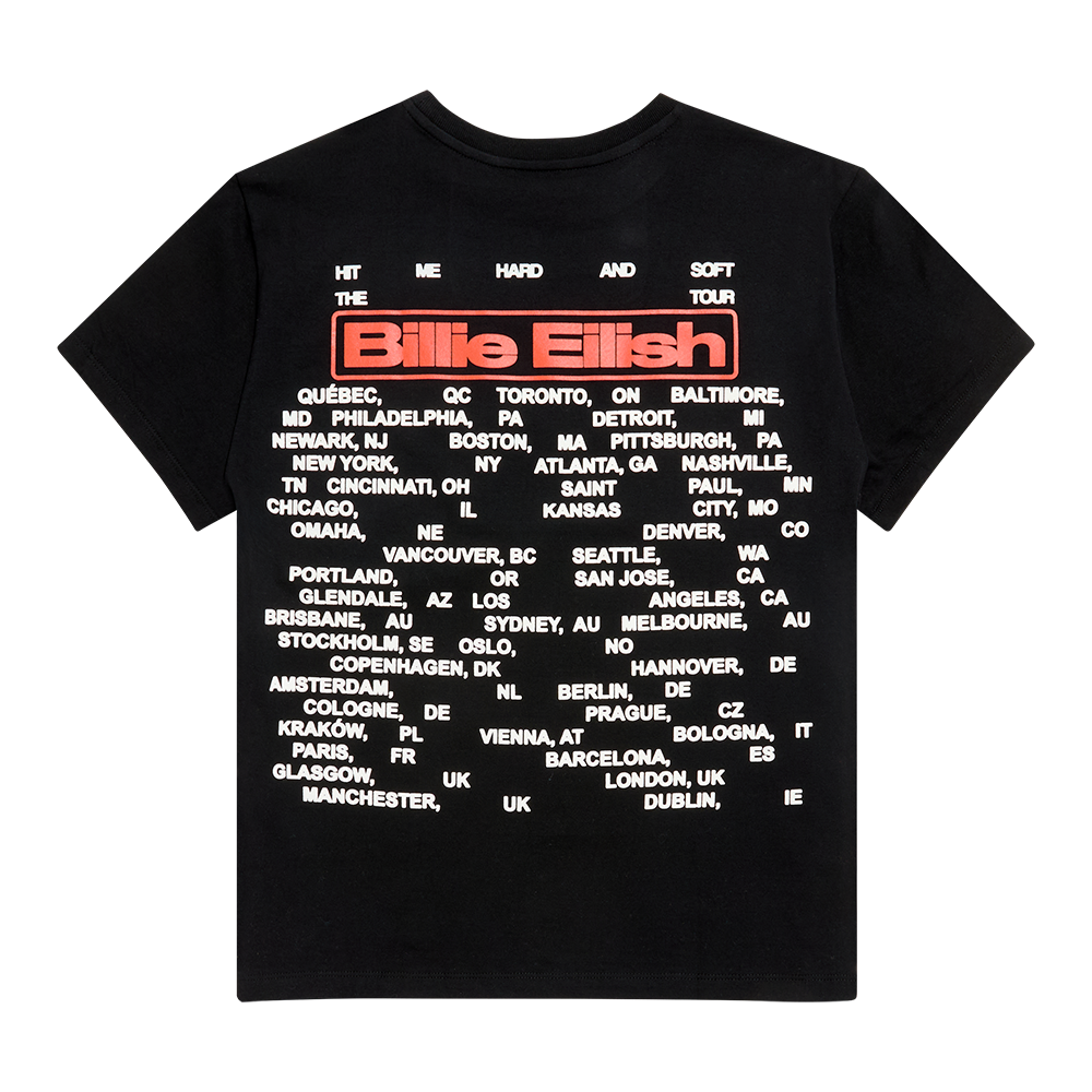 Glasses HIT ME HARD AND SOFT: THE TOUR 2024 Black T-Shirt - Billie