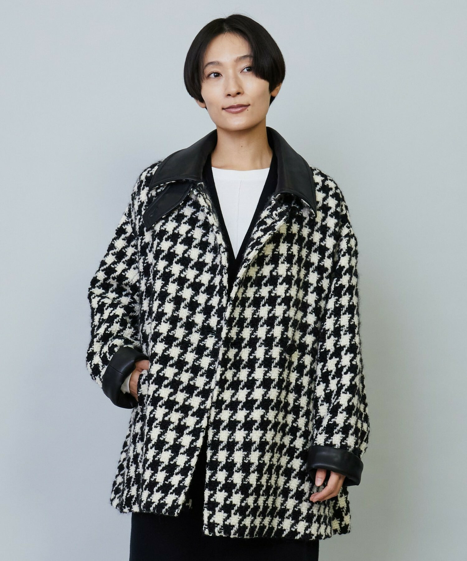 ロービング千鳥Aラインコート｜BIGI online store - ビギ オンラインストア