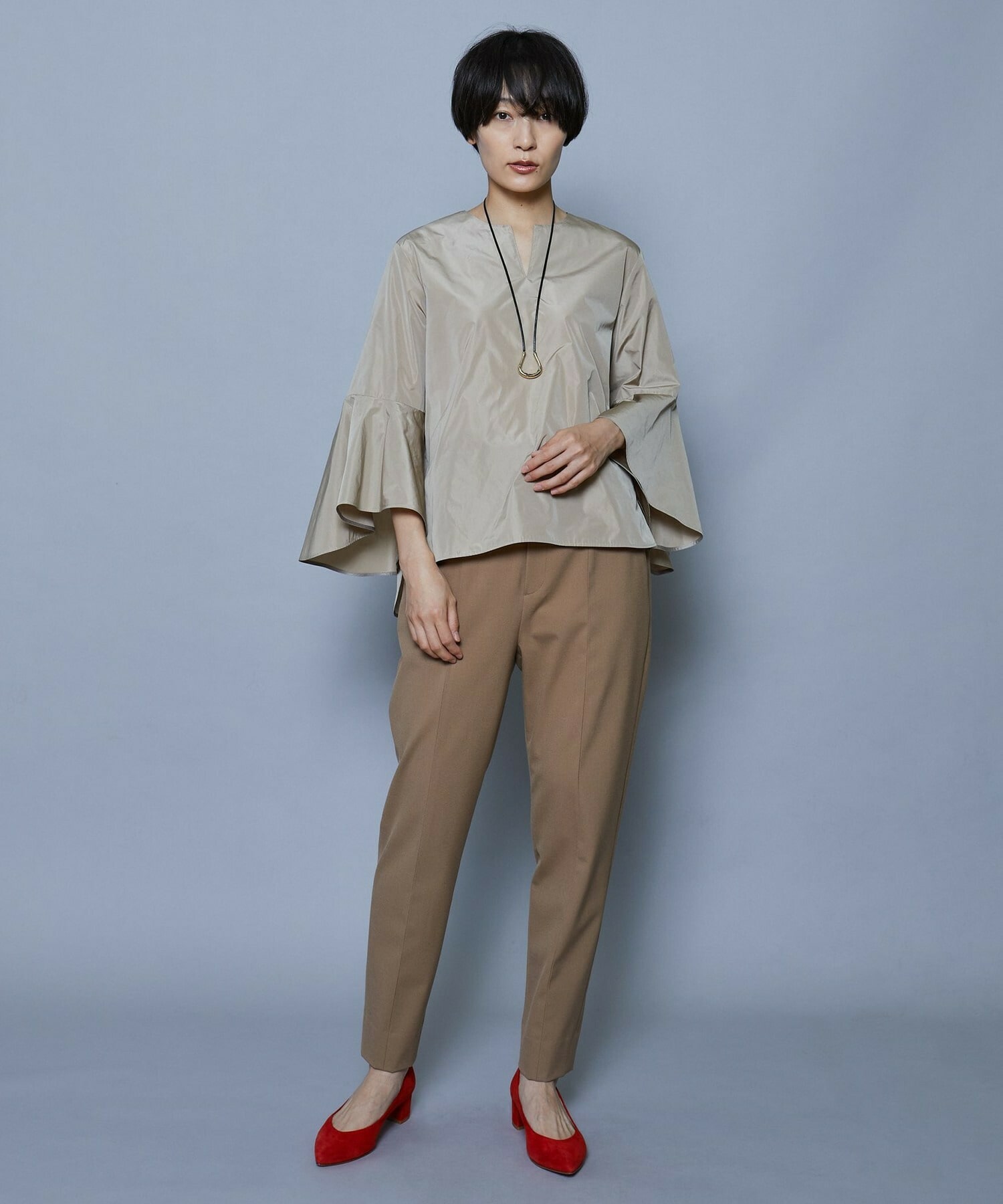 スタイリスト戸野塚かおるコラボ 2WAYストレッチテーパードパンツ