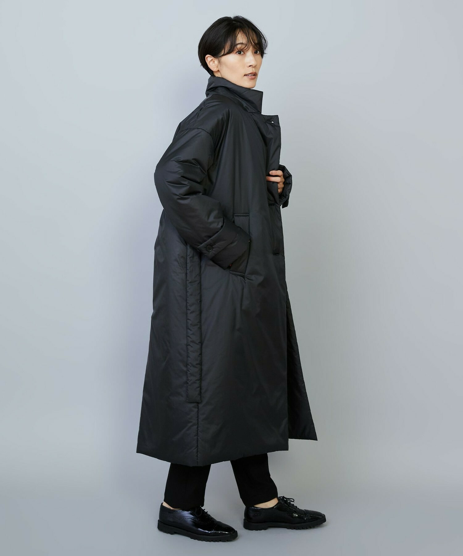 シルキータフタパディングテーラードコクーンコート｜BIGI online