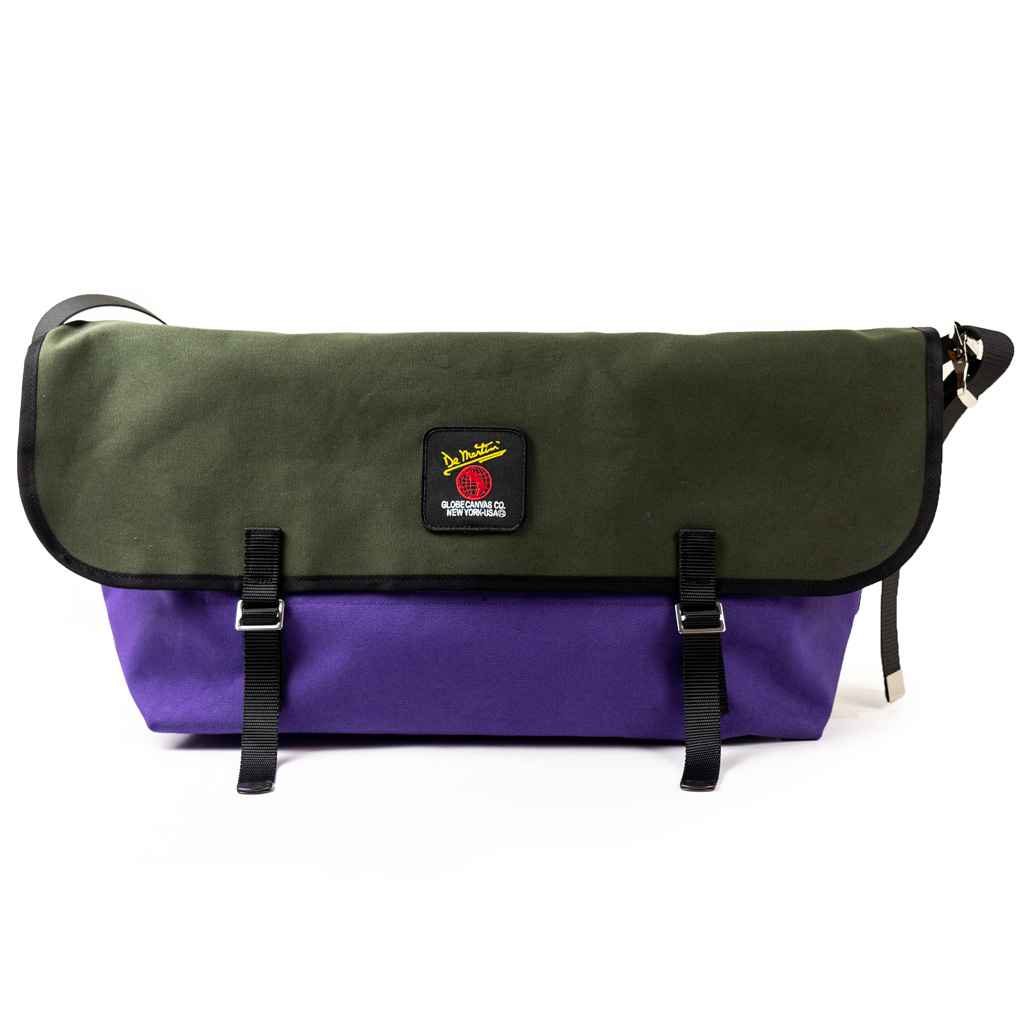 DE MARTINI* 3602 messenger bag (canvas purple/olive) - BLUE LUG