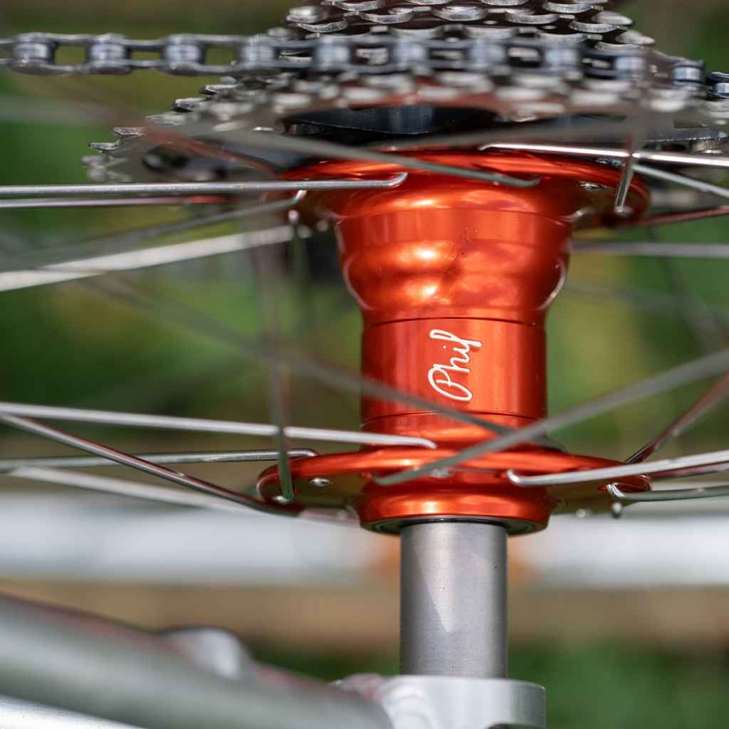 PHILWOOD* 11-speed road hub set (LTD orange/32H) - BLUE LUG ONLINE