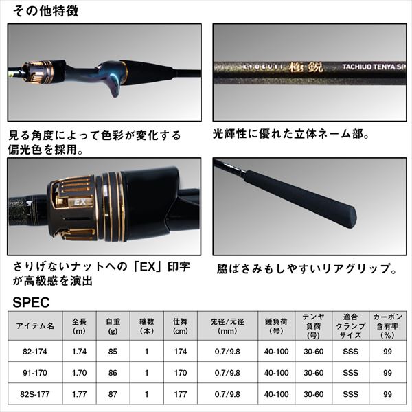 ダイワ 船竿 極鋭タチウオテンヤSP EX 82S-177(1ピース)【大型商品